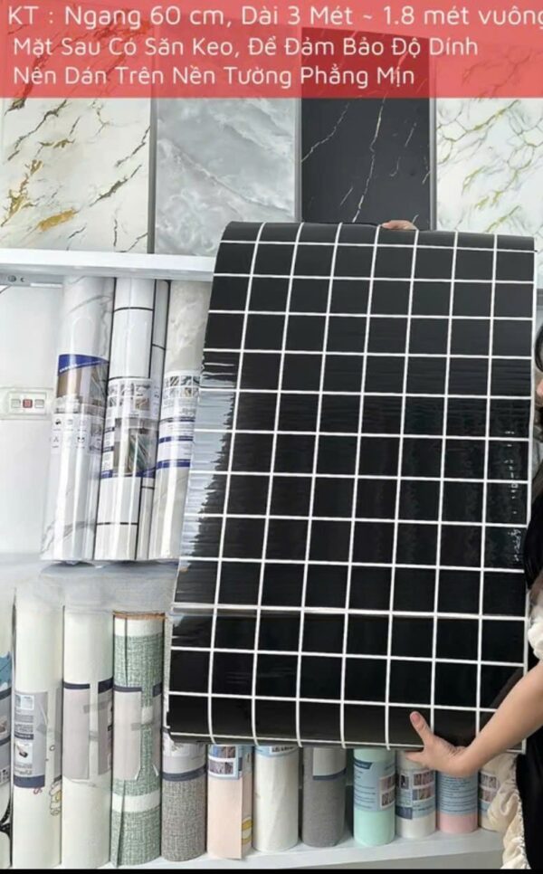 Cuộn Xốp Dán Tường bề mặt phủ PVC vân đá, có sẵn keo - Ảnh 13