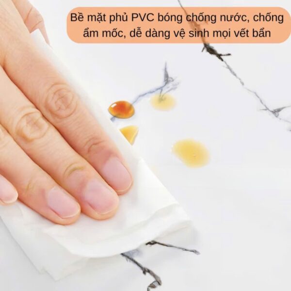 Cuộn Xốp Dán Tường bề mặt phủ PVC vân đá, có sẵn keo - Ảnh 3