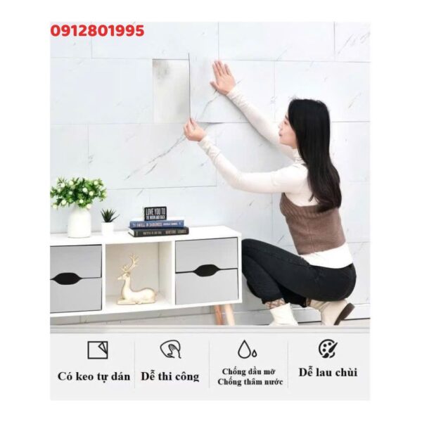 Tấm xốp dán tường PVC vân đá hoa cương - Ảnh 5